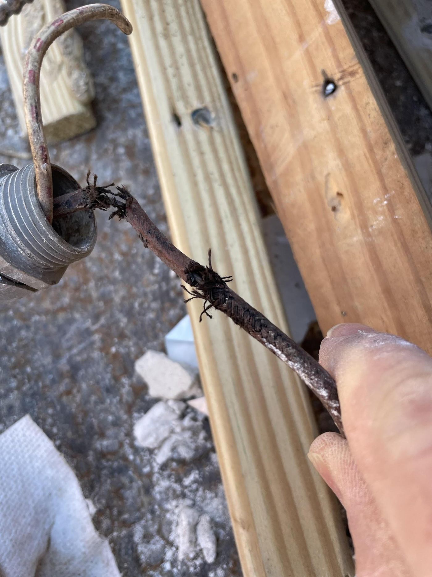 Overheated, burned main feed